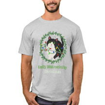 Gato negro com diversão natalícia