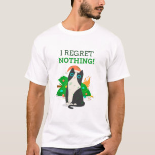 Camiseta Gato negro com quem eu me arrependo de nada