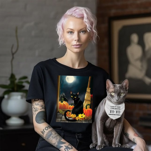 Camiseta Gato Negro de Halloween (Criador carregado)