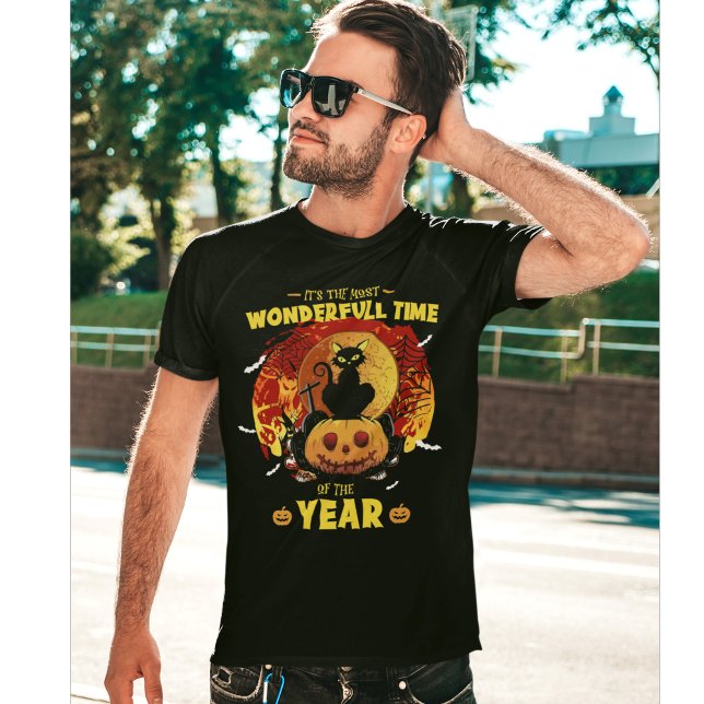 Camiseta Gato Negro de Halloween Vintage Halloween (Criador carregado)