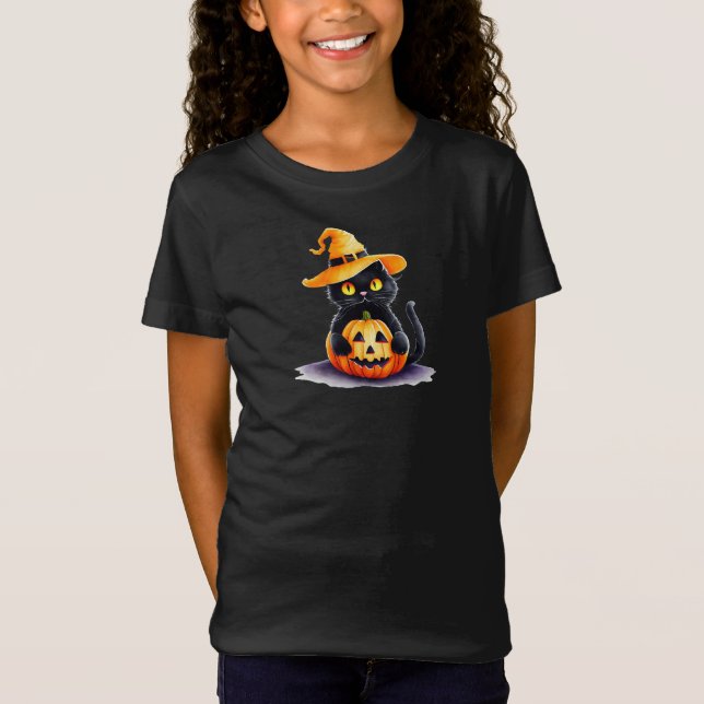 Camiseta Gato negro de Spookyblack Halloween (Frente)