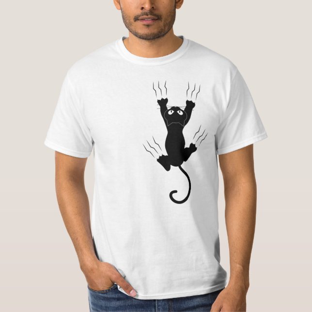 Camiseta Gato Negro Engraçado (Frente)