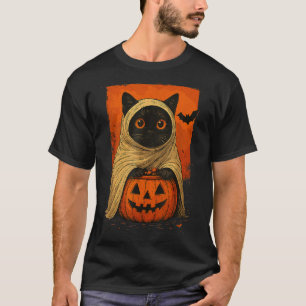 Camiseta Gato Negro Engraçado Abóbora Pumpkin Louco Cos Fan
