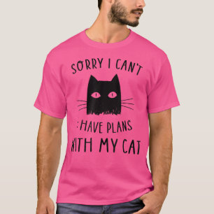 Camiseta Gato Negro Engraçado Desculpe não ter planos comig