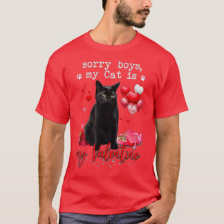 Camiseta Gato Negro Engraçado Desculpe Rapaz Meu Gato É Meu