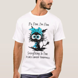 Camiseta Gato Negro engraçado Está bem, sou Cancer de próst