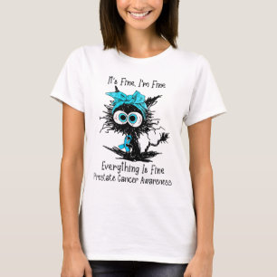 Camiseta Gato Negro engraçado Está bem, sou Cancer de próst