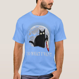 Camiseta Gato Negro Engraçado Eu Faço O Que Eu Quero.
