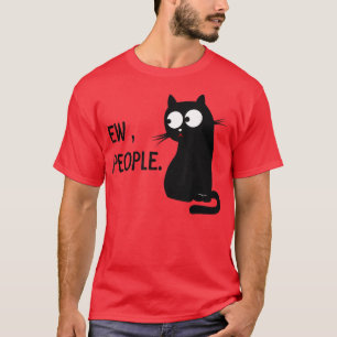 Camiseta Gato Negro Engraçado Pessoas de Orelha Gatinho 