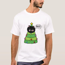 Camiseta Gato Negro Engraçado Presente Empurrando Árvore de