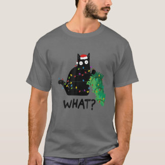 Camiseta Gato Negro Engraçado Presente Empurrando Árvore De