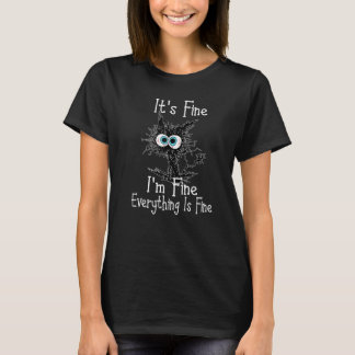 Camiseta Gato Negro Está bem Estou bem Está tudo bem