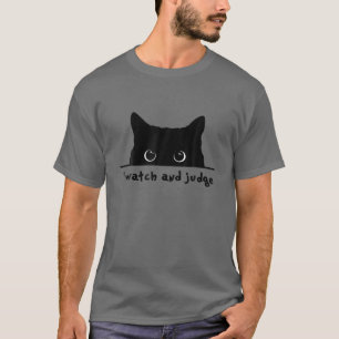 Camiseta Gato Negro Eu Assisto E Juiz Feliz Natal Para Lo