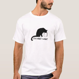 Camiseta Gato Negro Faz O Que Eu Quero De Red Cup Engraçado