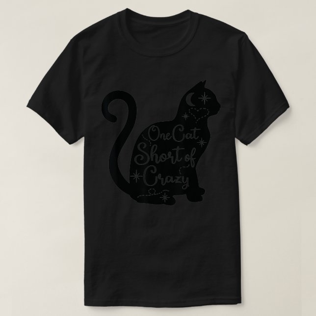 Camiseta Gato Negro Feliz Gato Louco e Louco Presente (Frente do Design)