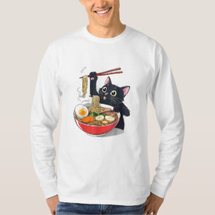 Camiseta "Gato Negro Fome com Ramen"