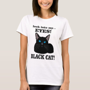 Camiseta Gato Negro Gatinho Amante de os animais preto