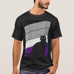 Camiseta Gato Negro Gato Asexual Kitten Lover LGBTQ