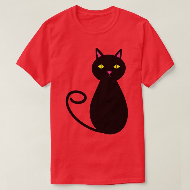 Camiseta Gato Negro Gato Gato Gato Fresco (Frente do Design)