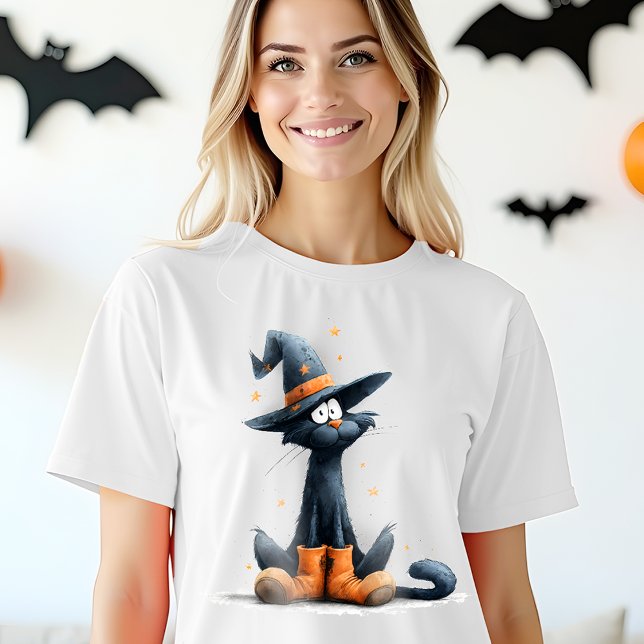 Camiseta Gato Negro Halloween (Criador carregado)
