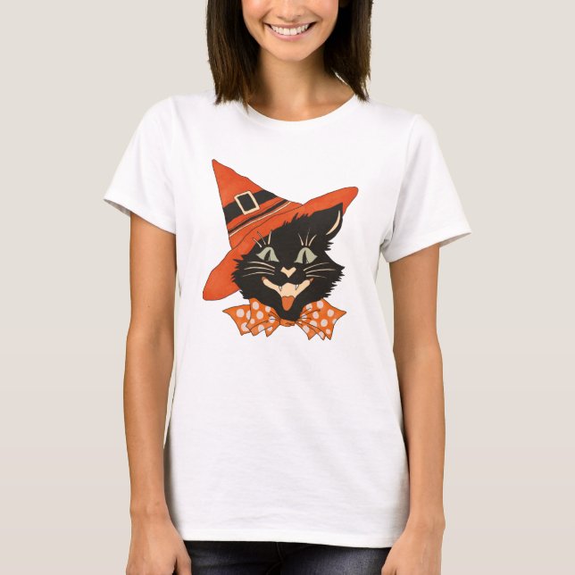 Camiseta Gato Negro Halloween (Frente)