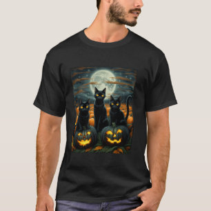 Camiseta Gato Negro Halloween Gata Amada StarNight Moon H