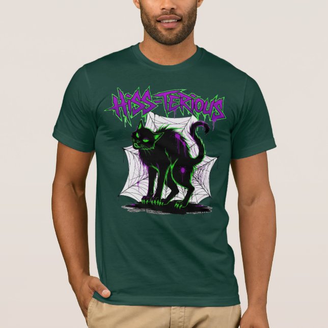 Camiseta Gato Negro Hissteriano do Halloween (Frente)