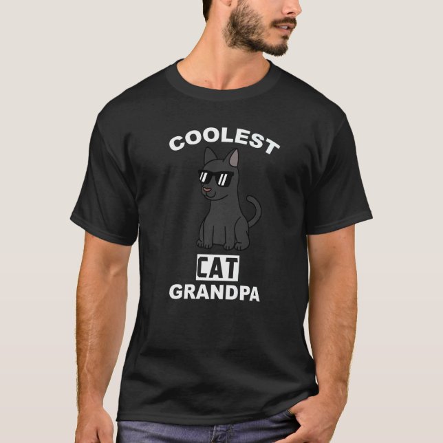 Camiseta Gato Negro mais legal Avô Pet avô (Frente)