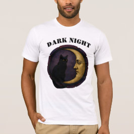 Camiseta Gato Negro Místico na Lua Crescente