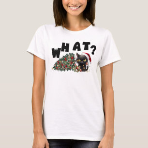 Camiseta Gato Negro O Quê, Natal Engraçado