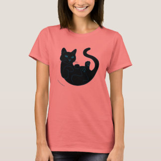 Camiseta Gato Negro, Olhos Azuis.