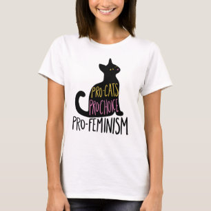Camiseta Gato negro pró-feminista pró-gata
