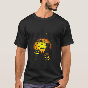 Camiseta Gato Negro Pumpkin E Coruja Fora De Lua Cheia