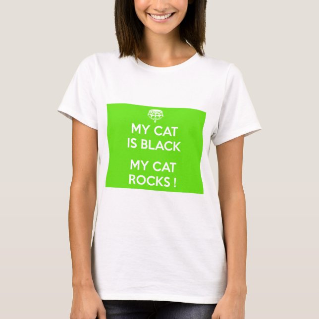 Camiseta Gato negro rocha (Frente)