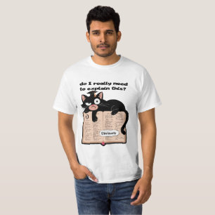 Camiseta Gato Negro Sarcástico no Memória do Dicionário