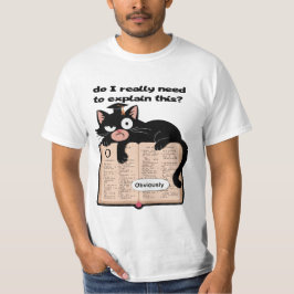 Camiseta Gato Negro Sarcástico no Memória do Dicionário