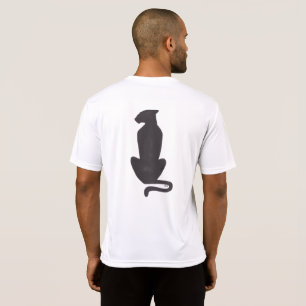 Camiseta Gato Negro Silhouette homem branco Tek T-shirt