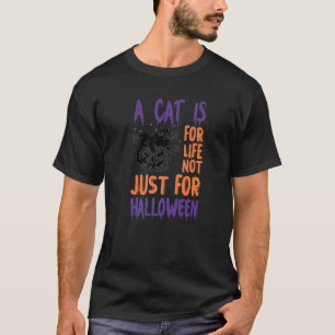 Camiseta gato negro, um gato é para toda a vida não só para