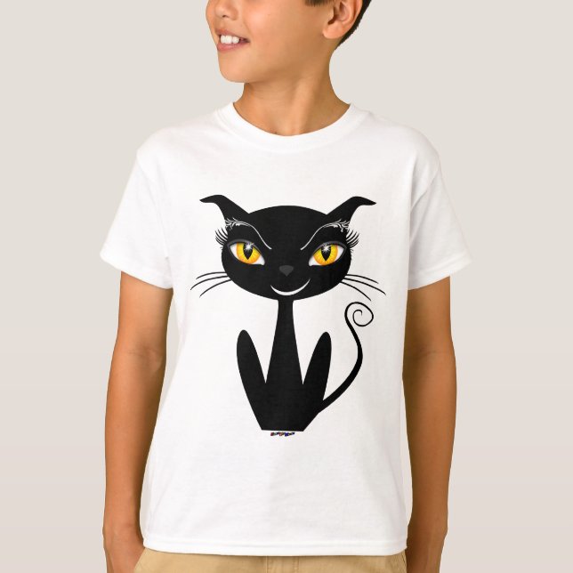 Camiseta Gato Negro Whimsso (Frente)
