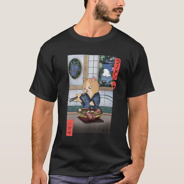 Camiseta gato neko ramen (Frente)
