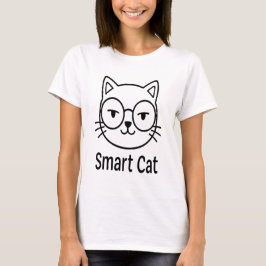 Camiseta Gato Nerdy Bonito com Óculos