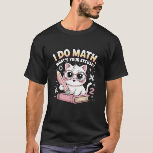 Camiseta Gato Nerdy Divertido com Óculos – Professor de Mat