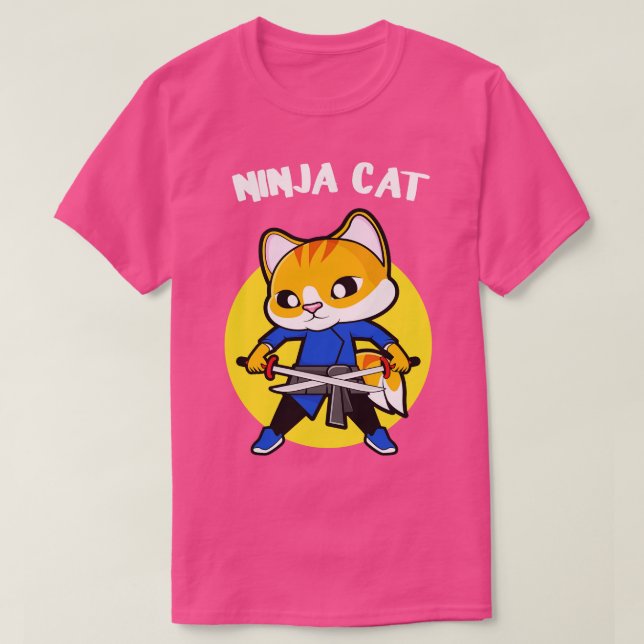 Camiseta Gato Ninja Engraçado Gato Presente (Frente do Design)