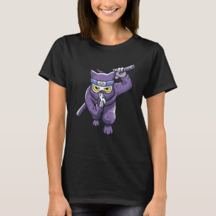Camiseta Gato Ninja Japão Kitsune Estilo Samurai Japonês Sw