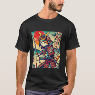 Camiseta Gato Ninja Samurai Japonês Gato 1