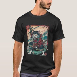 Camiseta Gato Ninja Samurai Japonês Gato Ninja