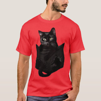 Camiseta Gato no bolso de dentro de gato preto Pocket