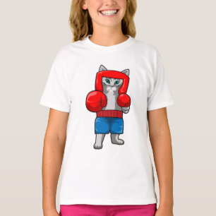 Camiseta Gato no Boxing com luvas in a box