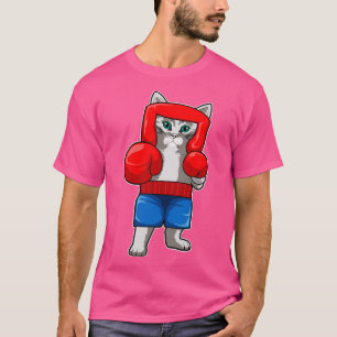 Camiseta Gato no Boxing com luvas in a box