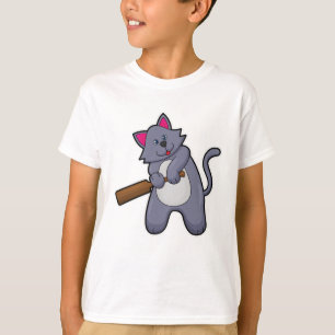 Camiseta Gato no Cricket com morcego de Cricket